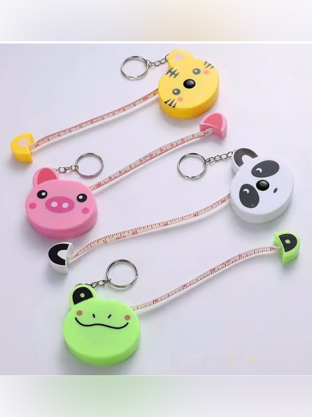 Animal measuring tape Keychain-Price per 1 item - frog, panda, dog, pig, tiger